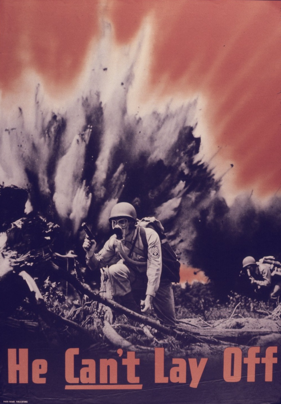 A poster promoting hard work and discouraging absenteeism among workers in wartime industries. 